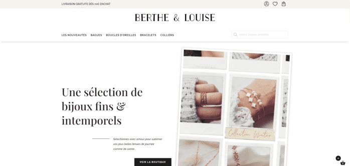 site web ecommerce berthe & louise